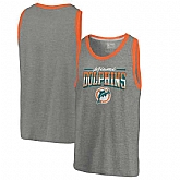 Miami Dolphins NFL Pro Line by Fanatics Branded Throwback Collection Season Ticket Tri-Blend Tank Top - Heathered Gray